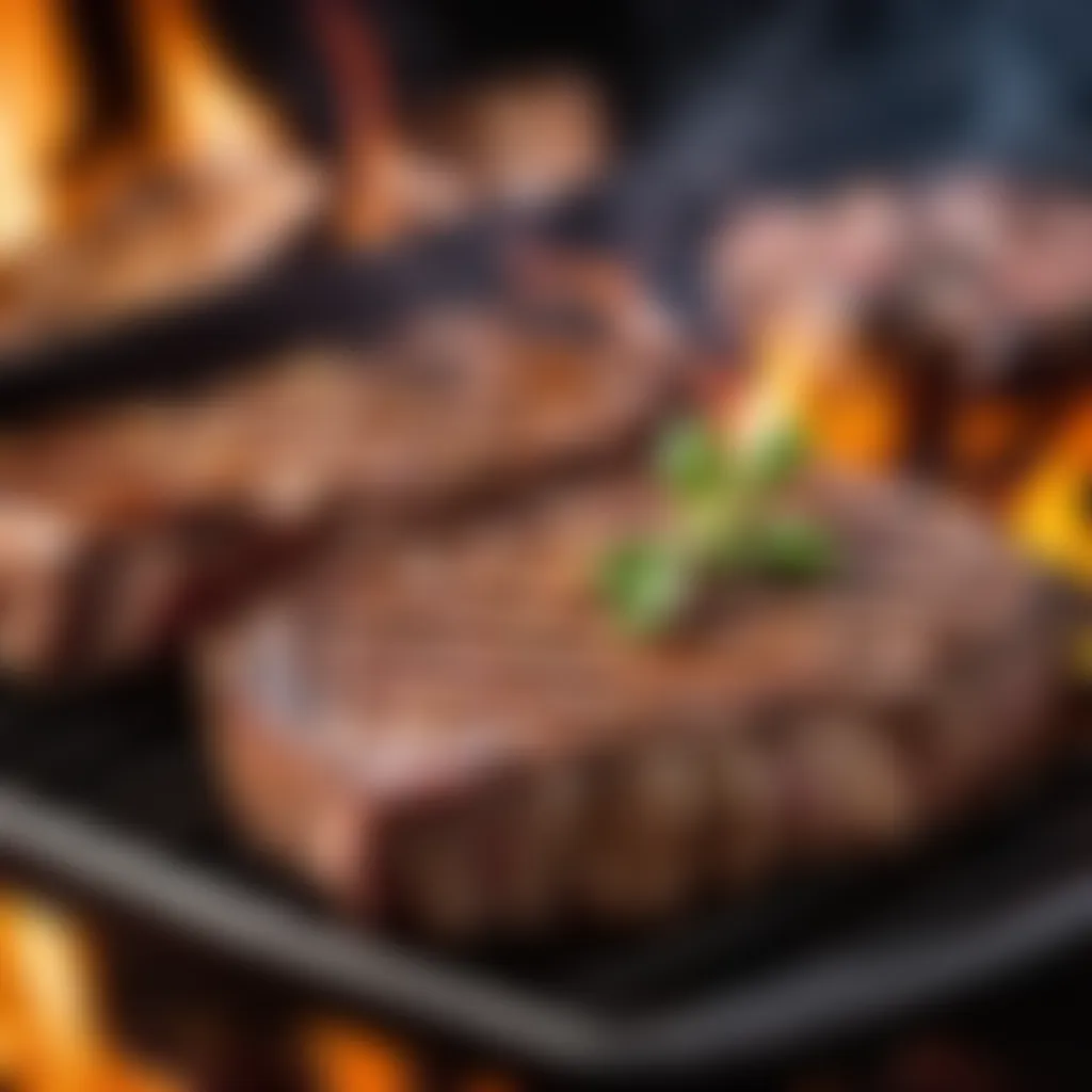 Sear Perfection: Mastering the Grill Grilling steak on a sizzling hot grill