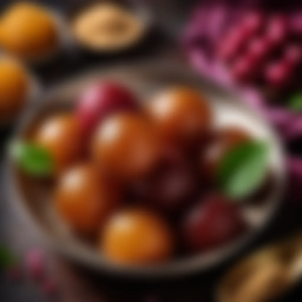 Artistic depiction of Gulab Jamun ingredients