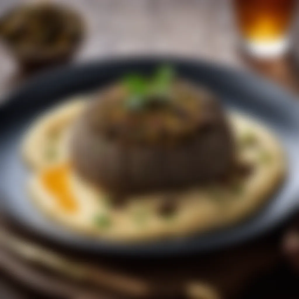Artful Presentation of Haggis Artfully Presented Haggis Dish