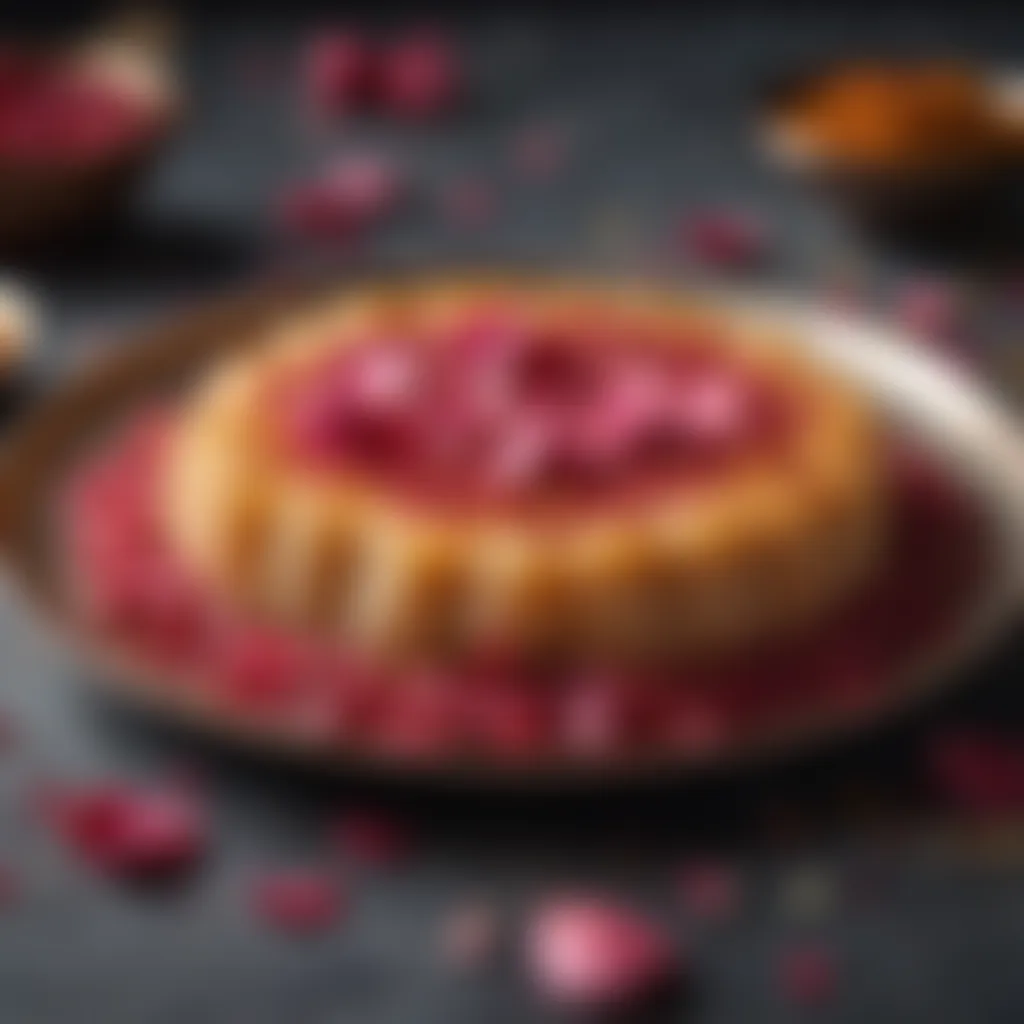 Elegant Garnishing of Halwa with Rose Petals Pakistani halwa garnished with rose petals