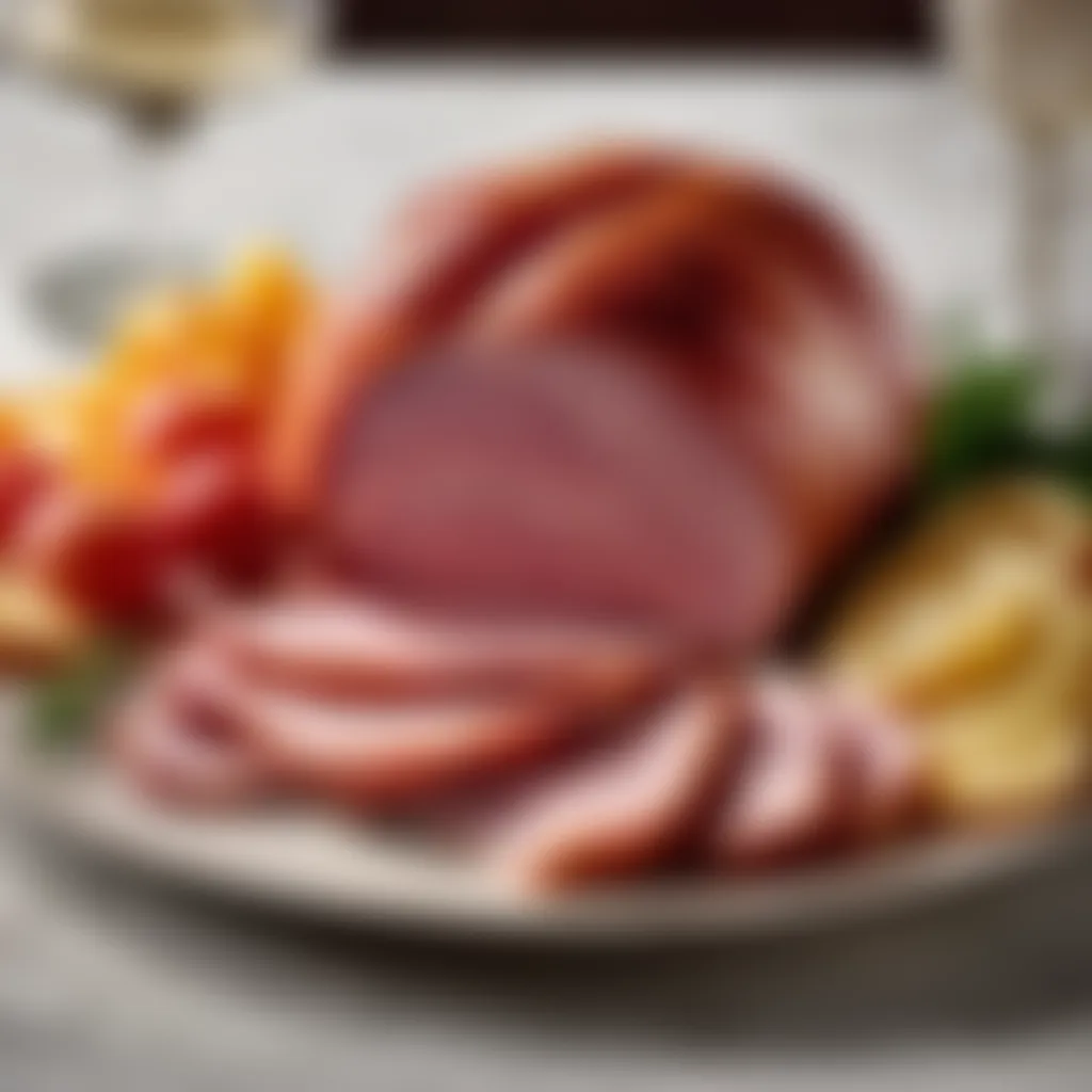 Ham Sliced and Displayed on Elegant Platter