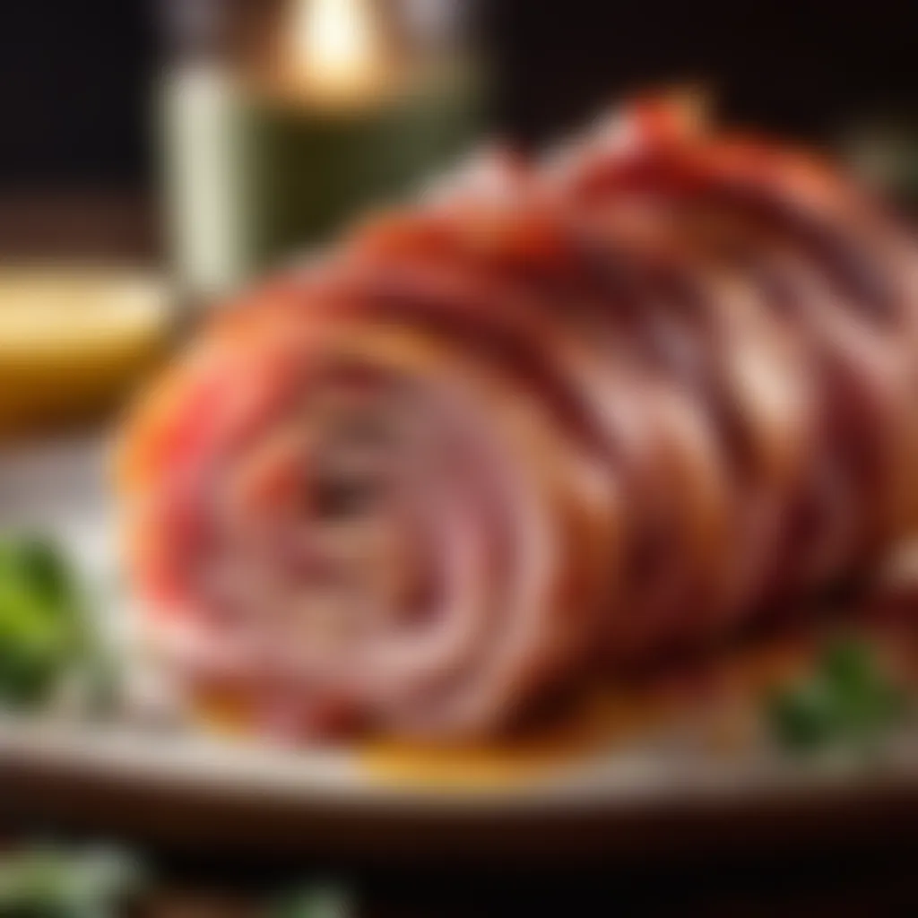 Ham Wrapped in Savory Bacon Strips