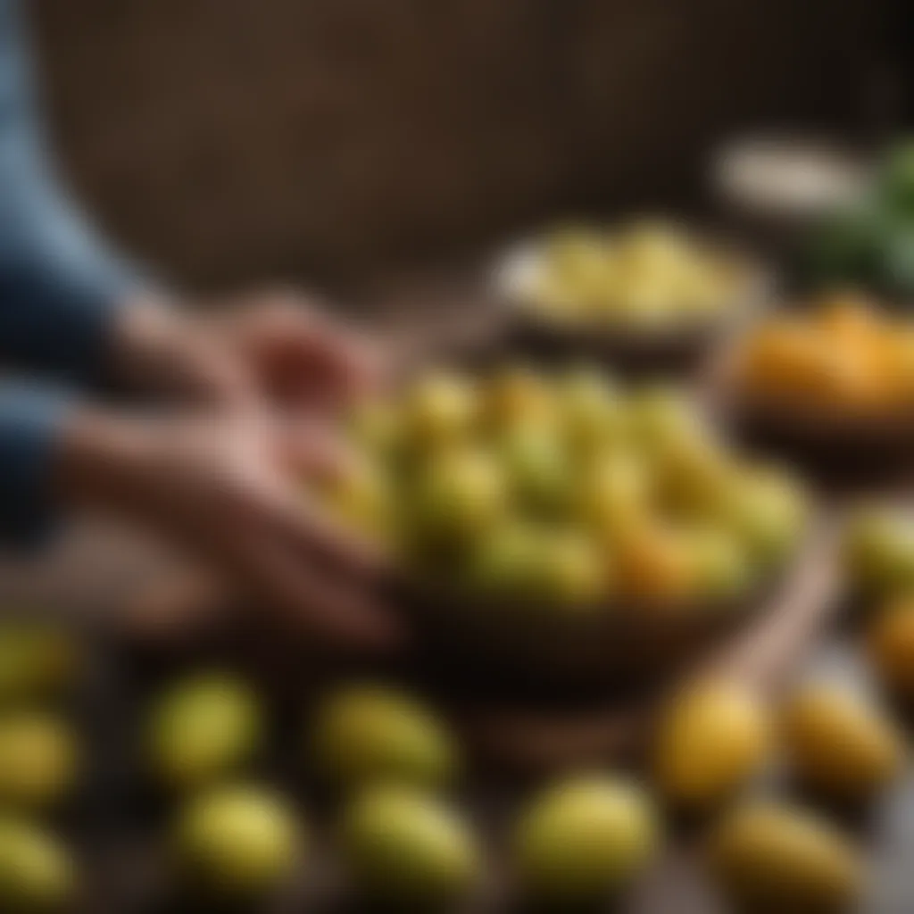 Hand-picked raw mangoes for amchoor powder