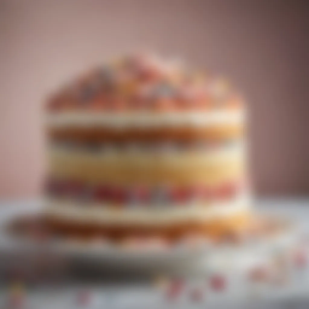 Close-up view of the fluffy texture of Confetti Cake with sprinkles