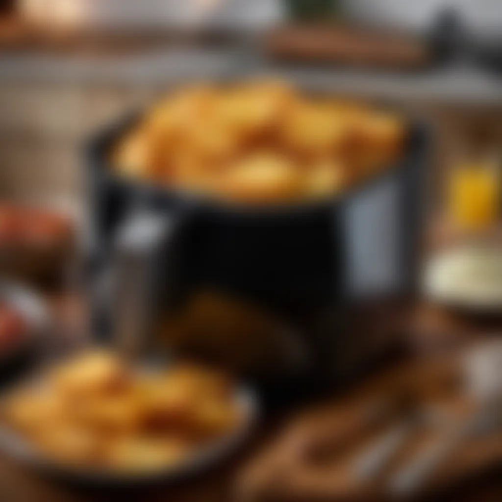 Air fryer basket with hash browns