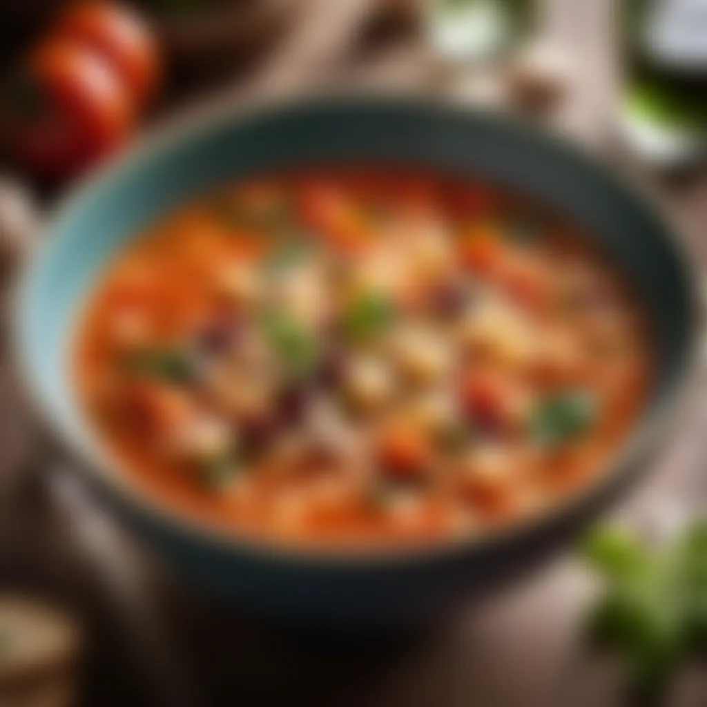 Satisfying Hearty Bowl of Vegetarian Minestrone Soup Ready to Enjoy Hearty Bowl of Minestrone Soup