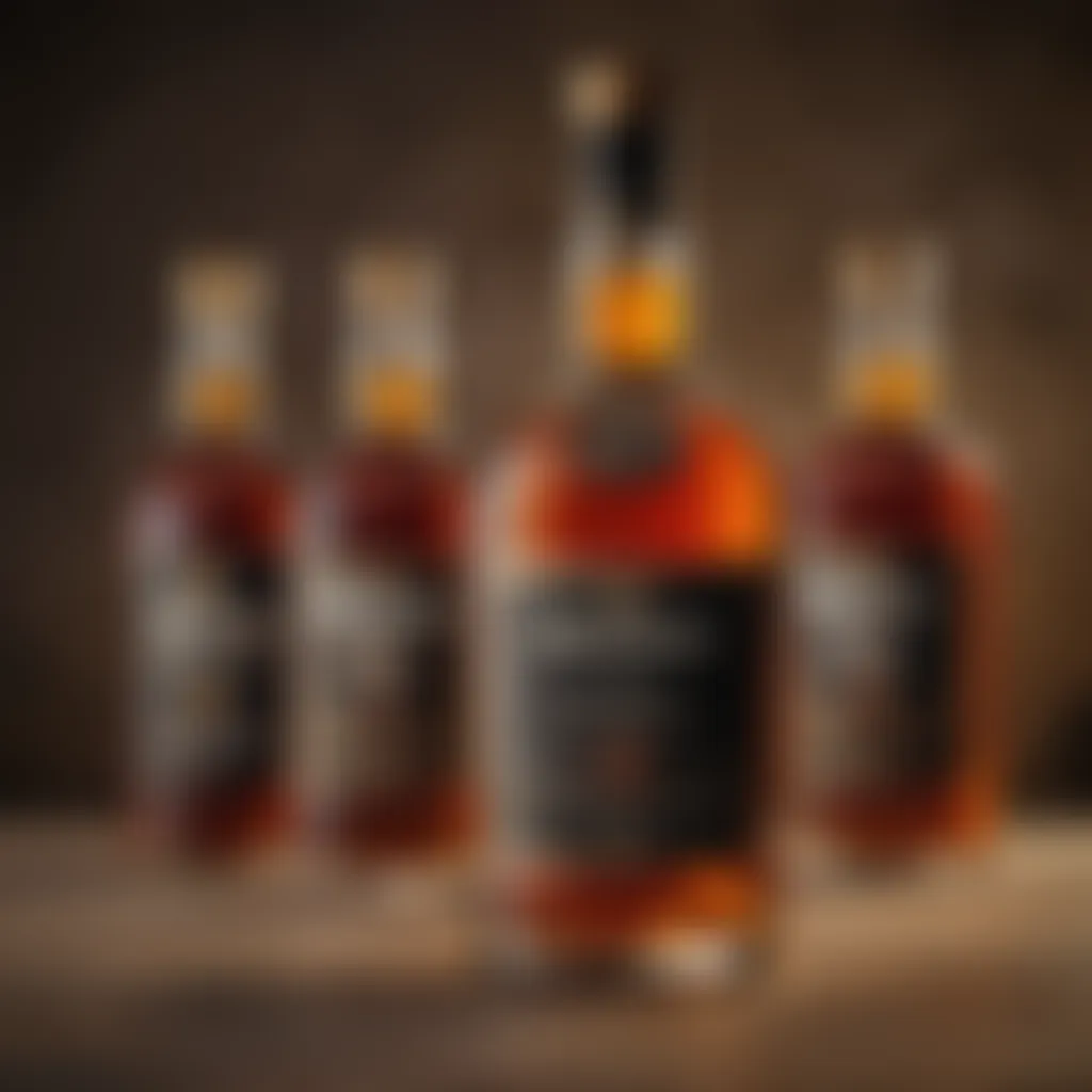 A historical timeline of Hennessy bottles displaying various sizes through the decades