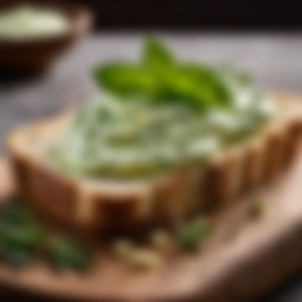 Herb Butter Spread on Warm Crusty Bread