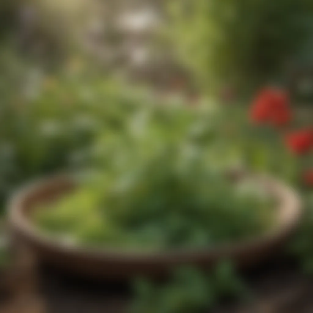 A close-up of medicinal herbs in a garden