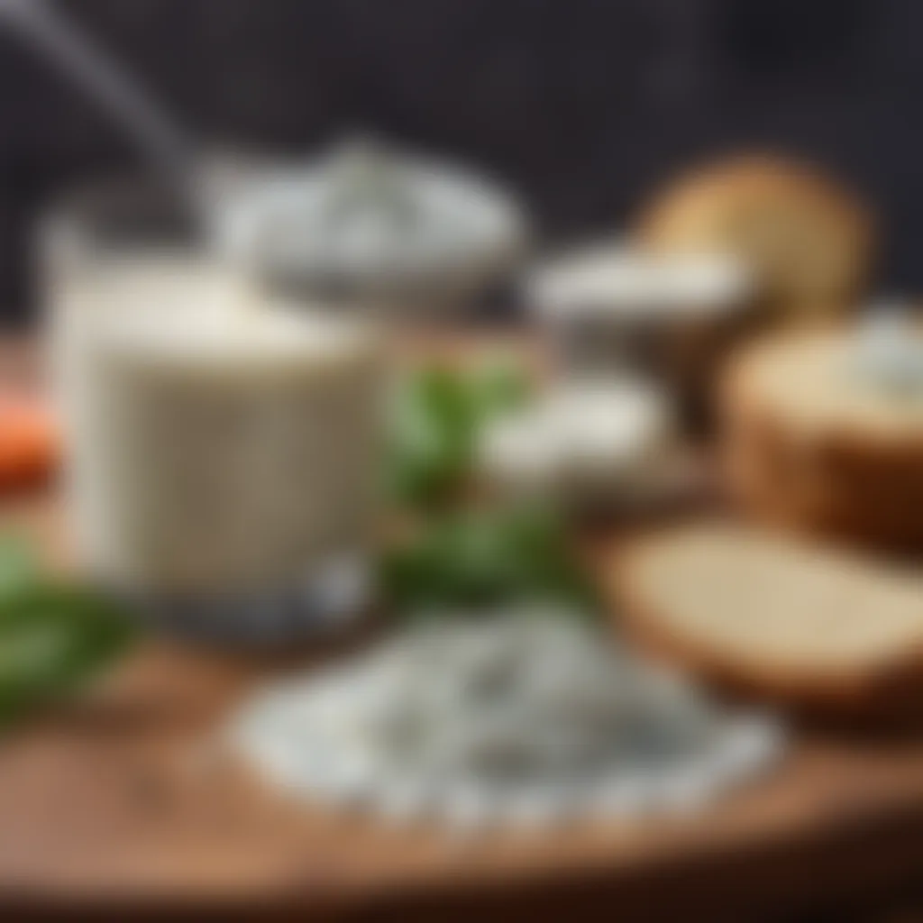 A close-up view of Hidden Valley Ranch Blue Cheese Dressing showcasing its creamy texture and blue cheese chunks