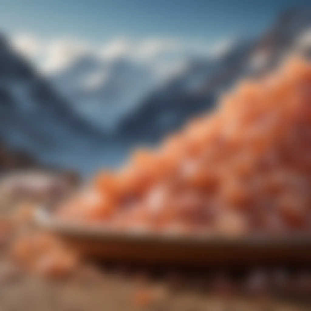 An illustration depicting the natural origins of Himalayan salt from the mountains.