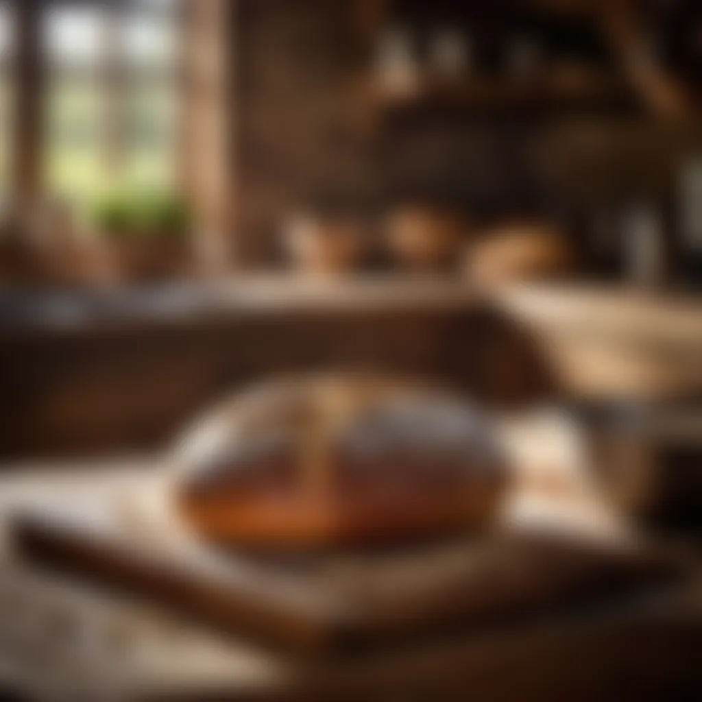 Artisanal bread rising in a rustic kitchen setting