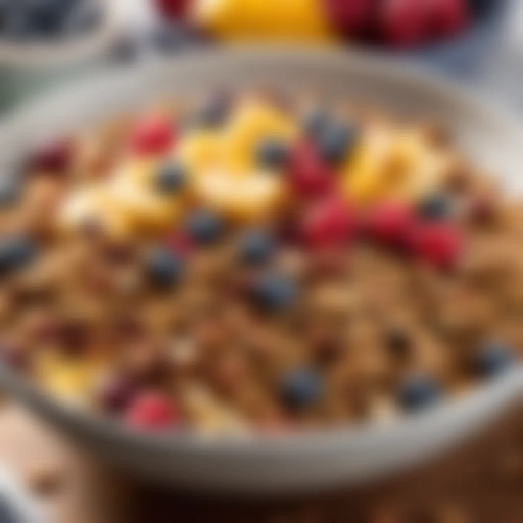 Homemade granola in a breakfast bowl