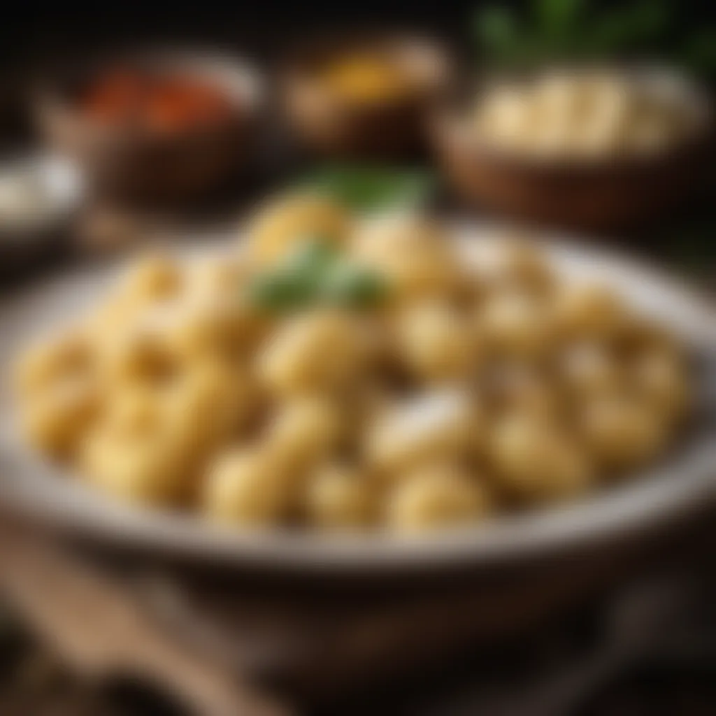 Homemade traditional Italian gnocchi on a rustic wooden table