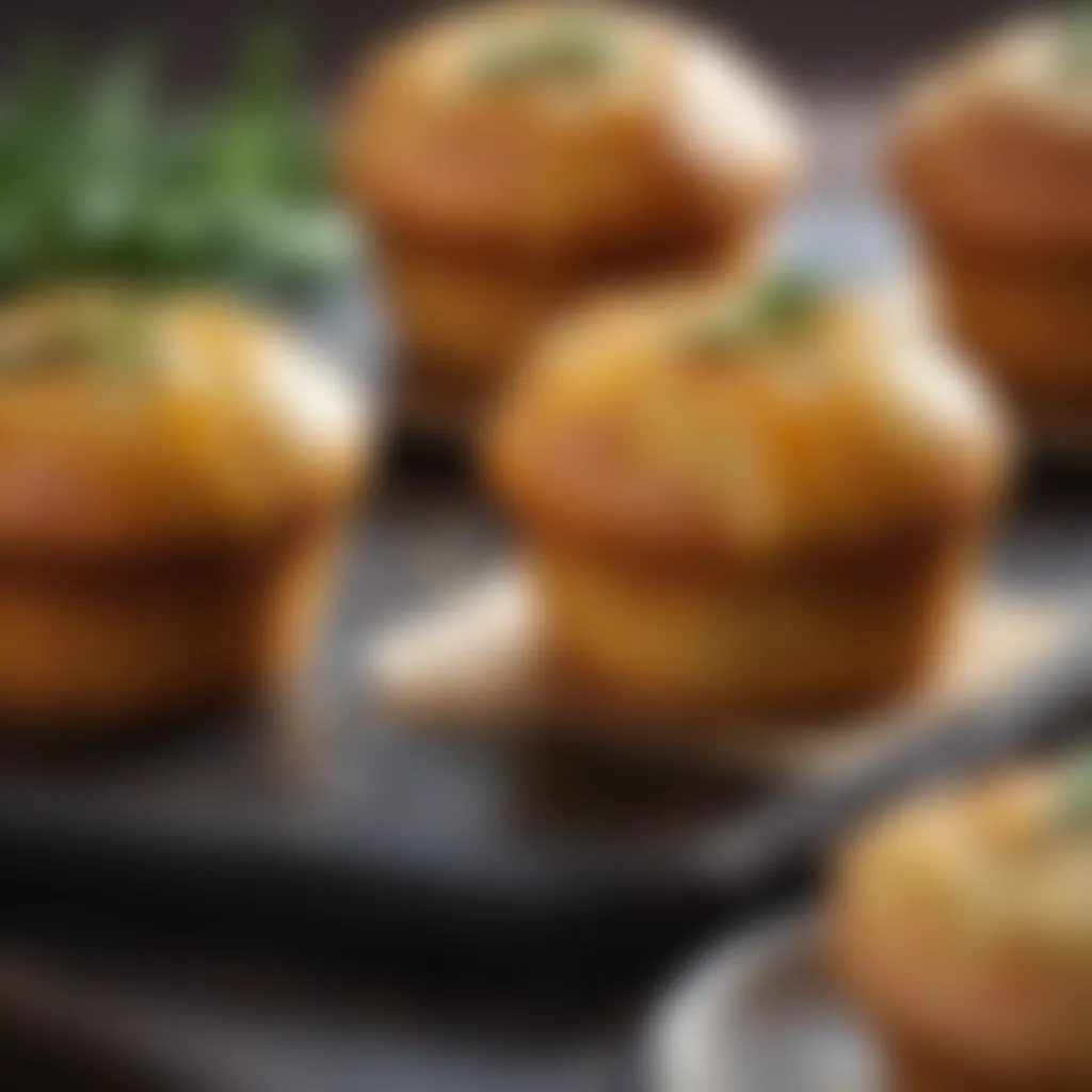 Sweet Elegance Corn Bread Muffin with Honey Drizzle and Fresh Thyme