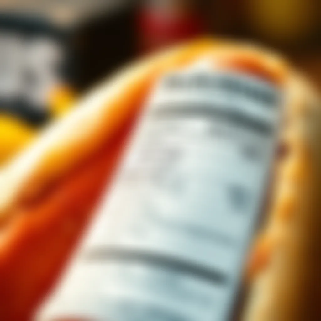 A close-up of a nutrition label showcasing healthy hot dog options