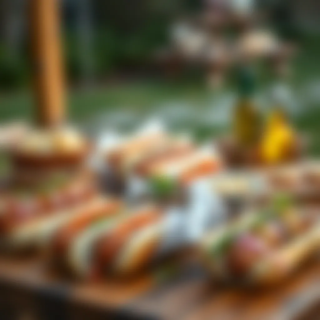 An assortment of plant-based hot dog alternatives on a picnic table