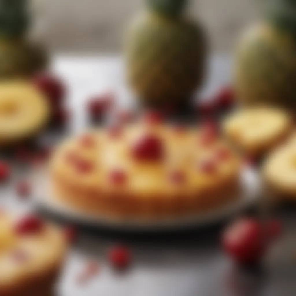 Essential Ingredients for Pineapple Upside Down Cake Ingredients spread for pineapple upside down cake including pineapples and cherries
