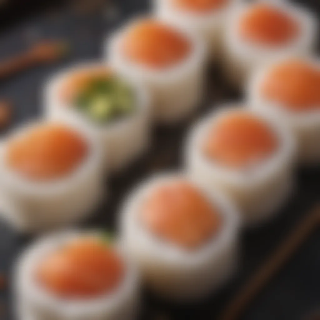 Close-up of freshly cooked sushi rice