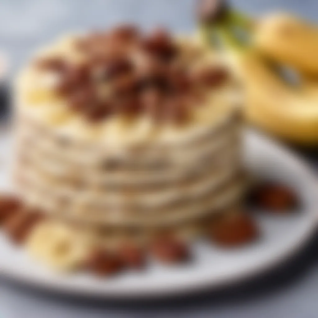 Sliced bananas and pecans