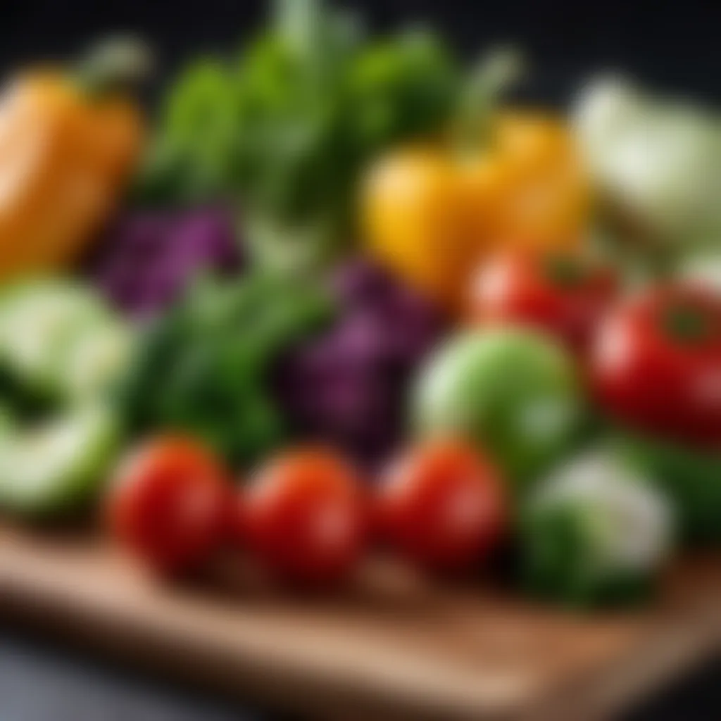 Fresh vegetables on a cutting board