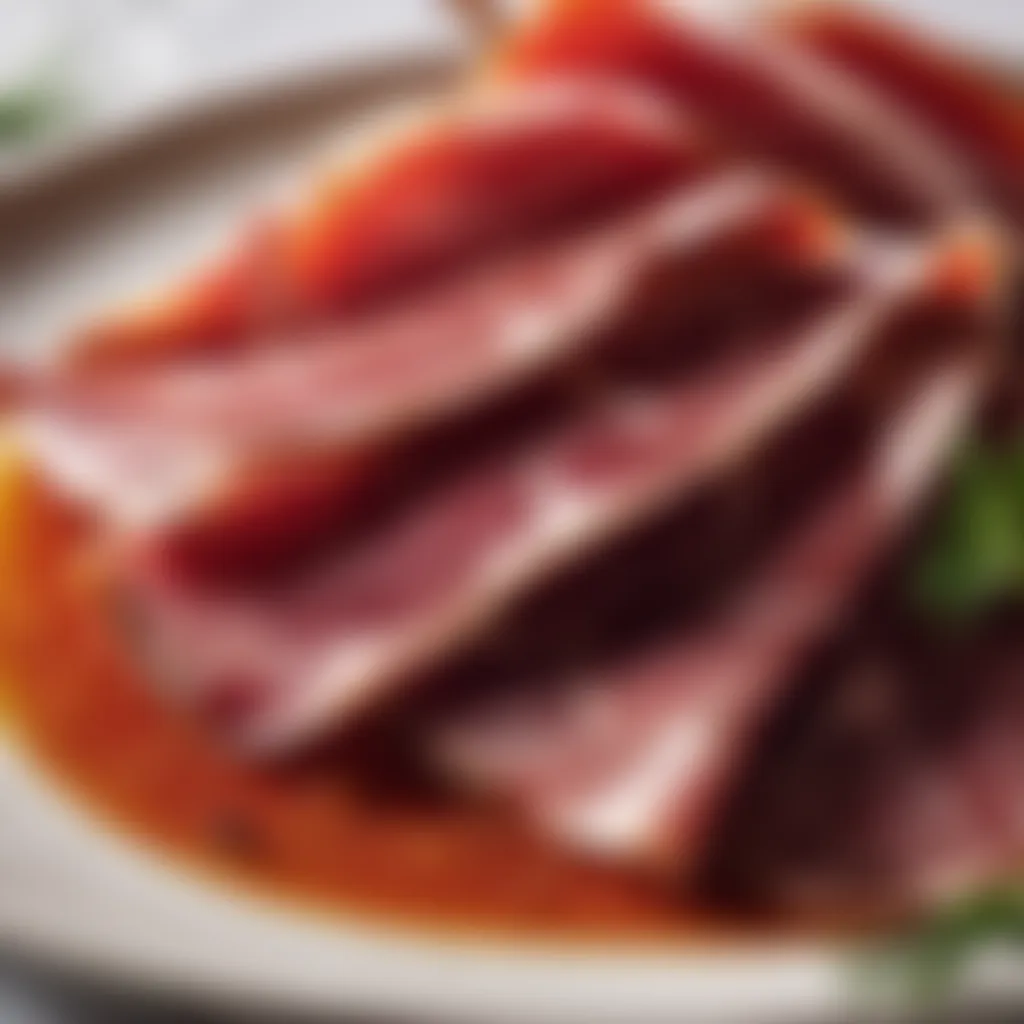 A close-up of Iberico ham