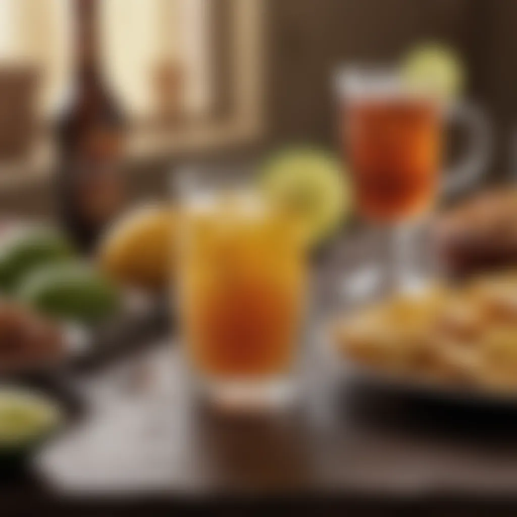 An assortment of beverages perfectly paired with a Cinco de Mayo feast, enhancing the dining experience.