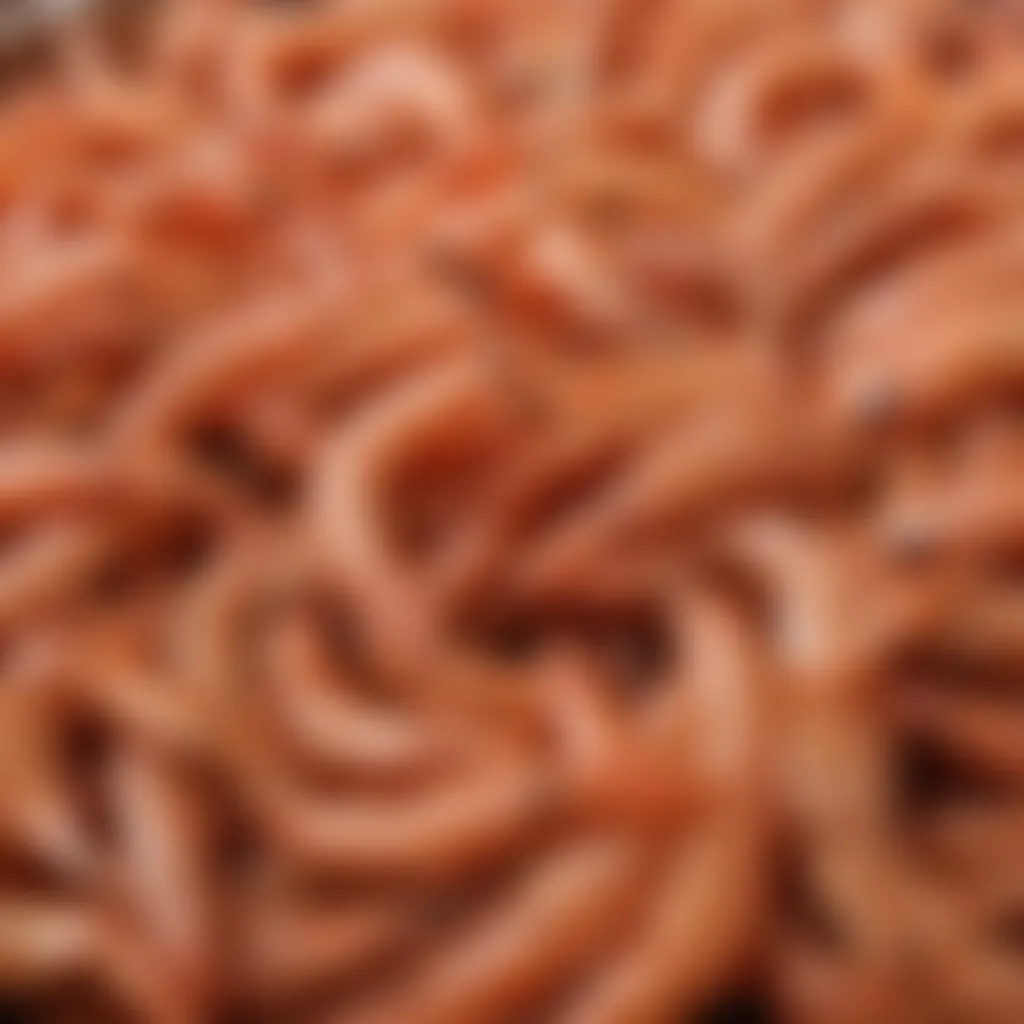 A vibrant display of fresh shrimp at a local fish market, showcasing the variety and quality available.