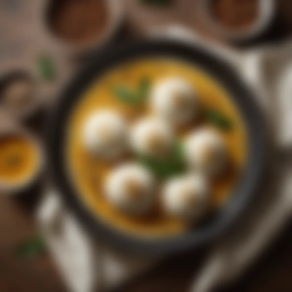 Idli Garnished with Tempering for Enhanced Flavor Idli being garnished with tempering of mustard seeds and curry leaves