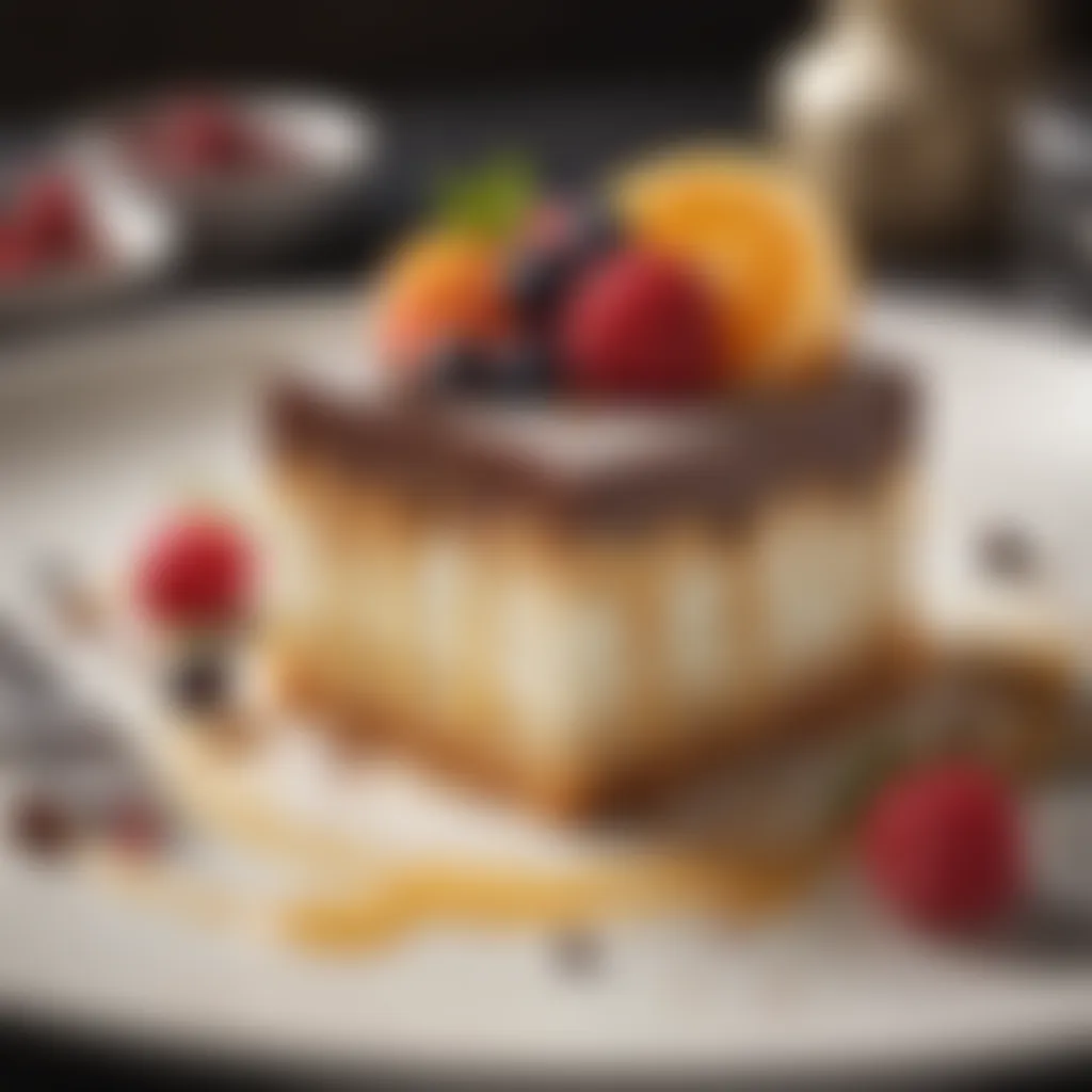 Decadent Dessert Delight Indulgent dessert with intricate garnish