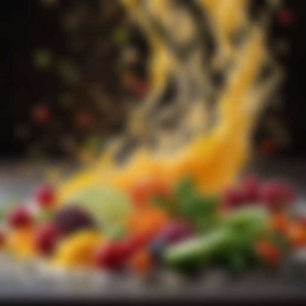 Symphony of Ingredients Abstract representation of ingredient symphony