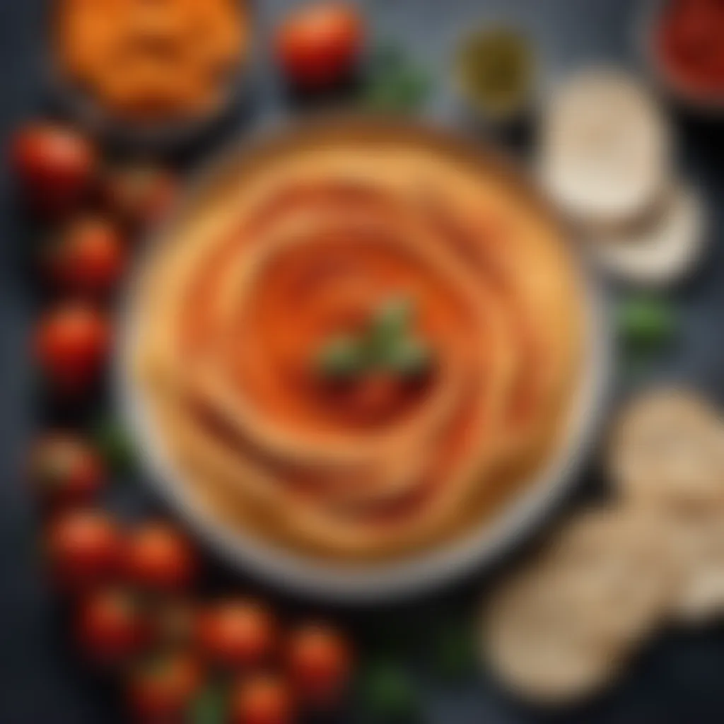 Ajvar Swirled Hummus Platter