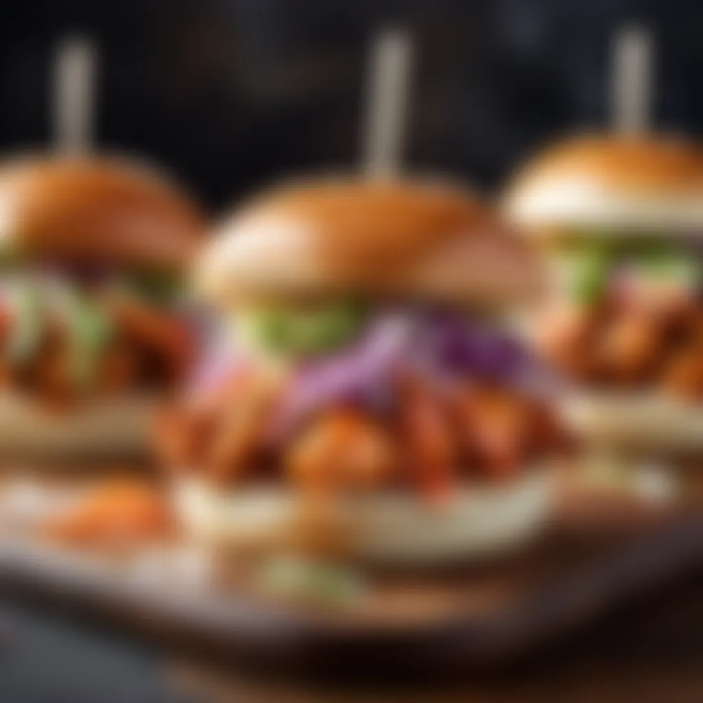 Spicy Sriracha Chicken Sliders with Pickled Slaw