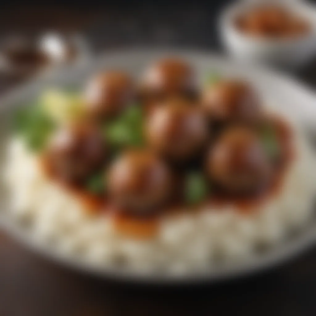 Innovative Fusion Dish Featuring Teriyaki Meatballs