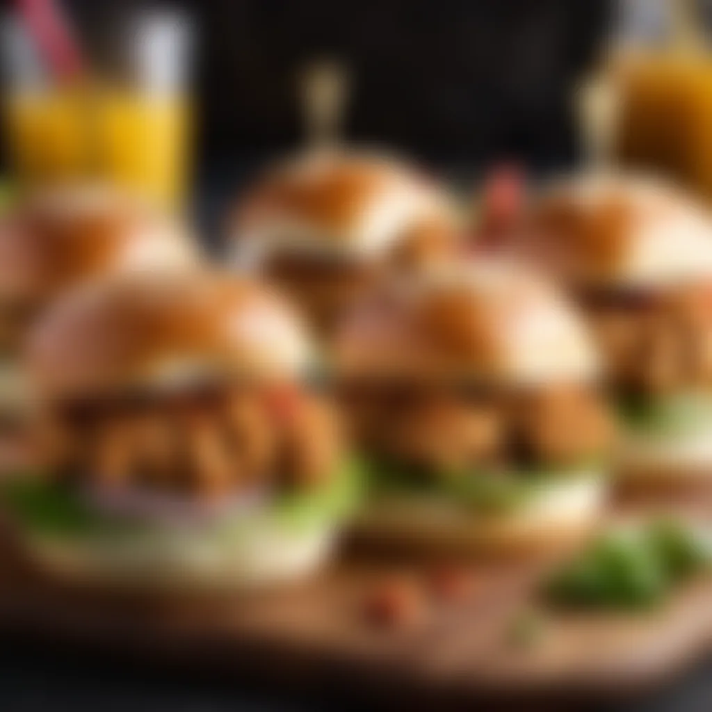 Elevated ground chicken sliders with gourmet condiments