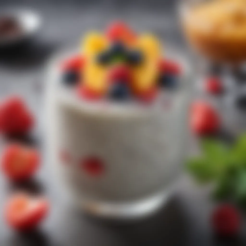 Elegant chia pudding with fruit garnishes