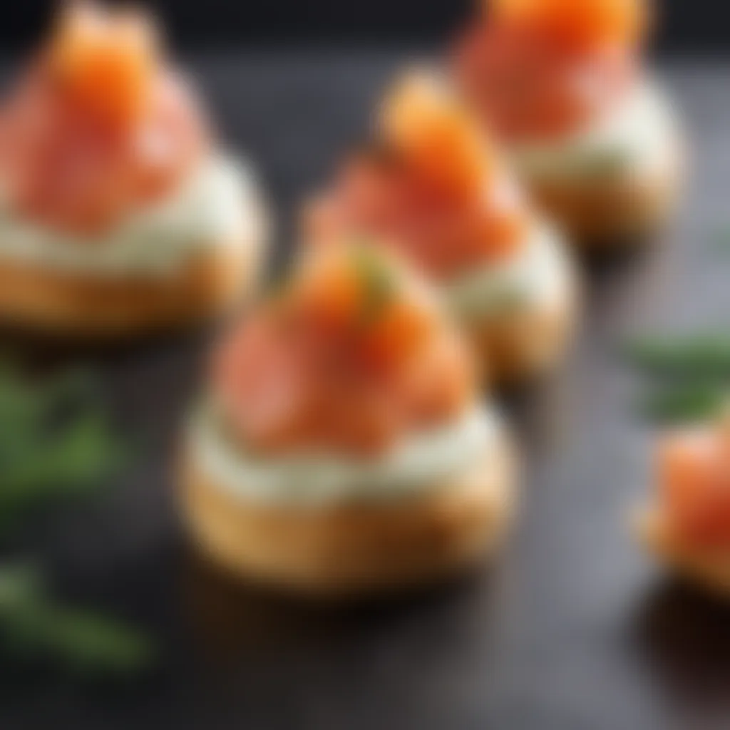 Savory Smoked Salmon Bites Artisanal Smoked Salmon Bites with Dill Cream