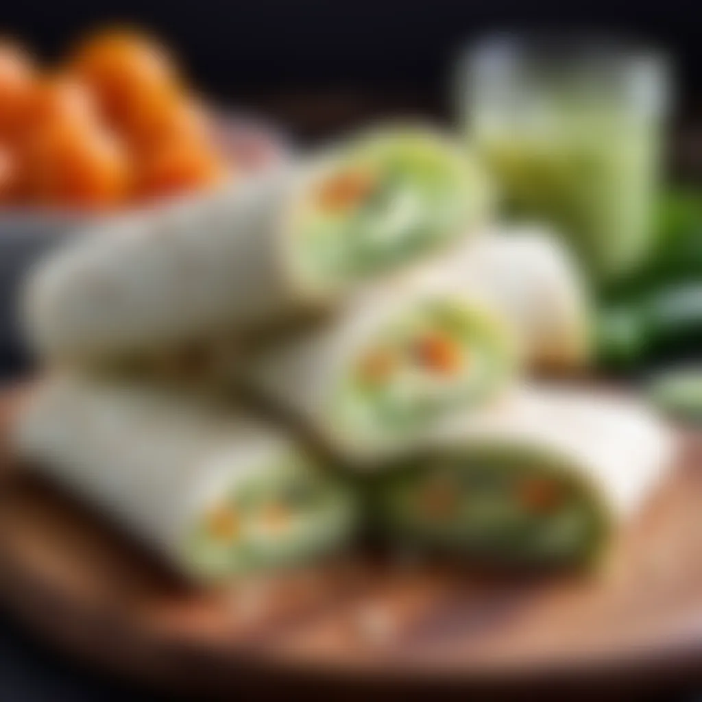 Exquisite cucumber sandwich wraps with zesty dipping sauce