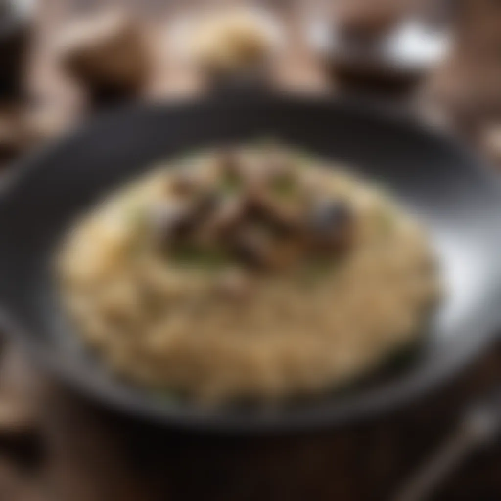 Mushroom Risotto with Truffle Essence Elevated Mushroom Risotto Infused with Truffle Essence