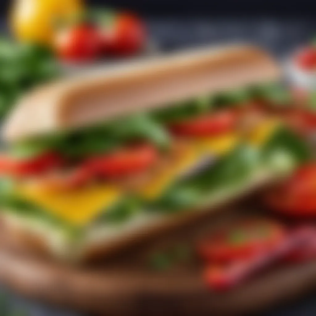 Vibrant Veggie Medley in a Fresh Sandwich Innovative Veggie Delight Sandwich