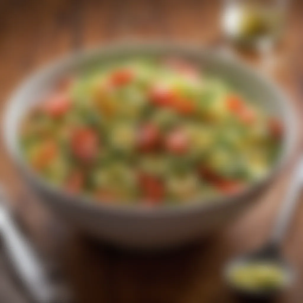 Vibrant Zoodle Salad Presentation Colorful Zoodle Salad in a Chic Bowl