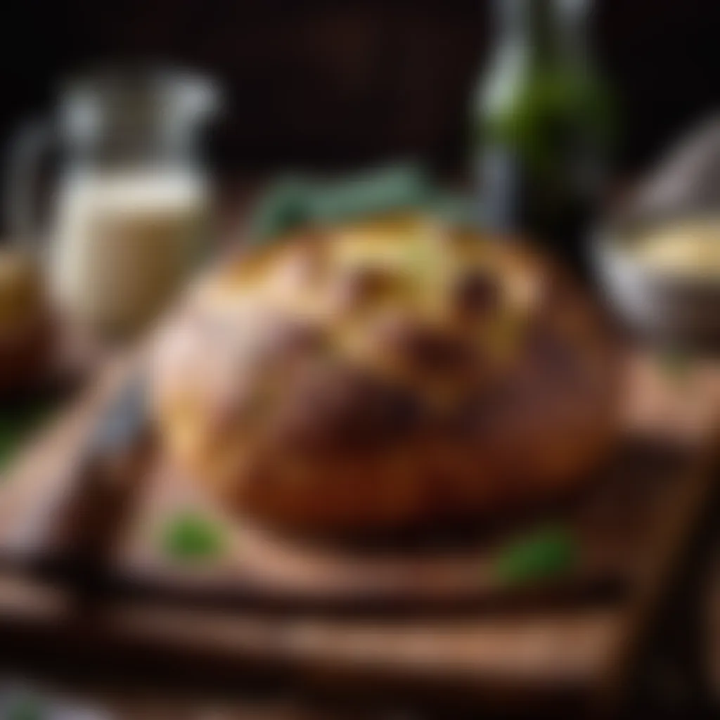 Homemade Irish potato bread served on a wooden cutting board