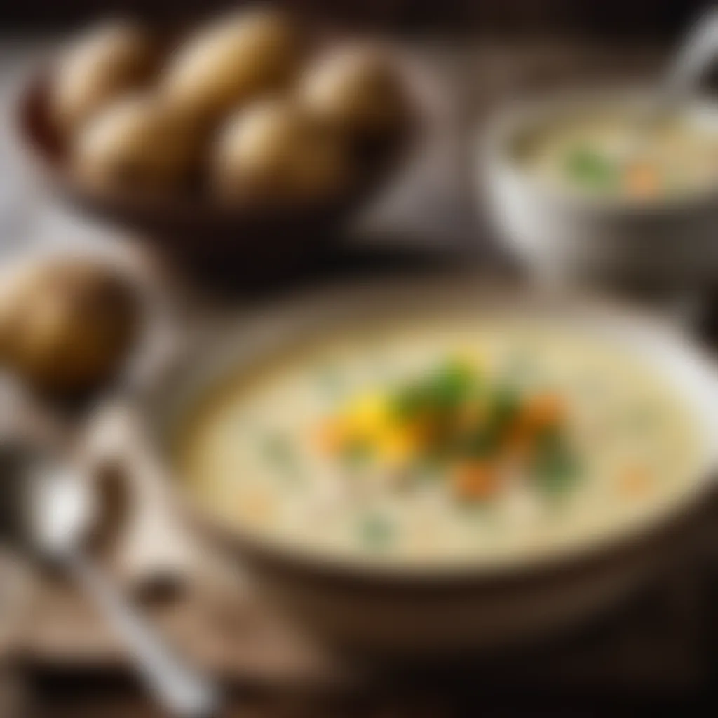 Irish Potato Soup Served Bowl