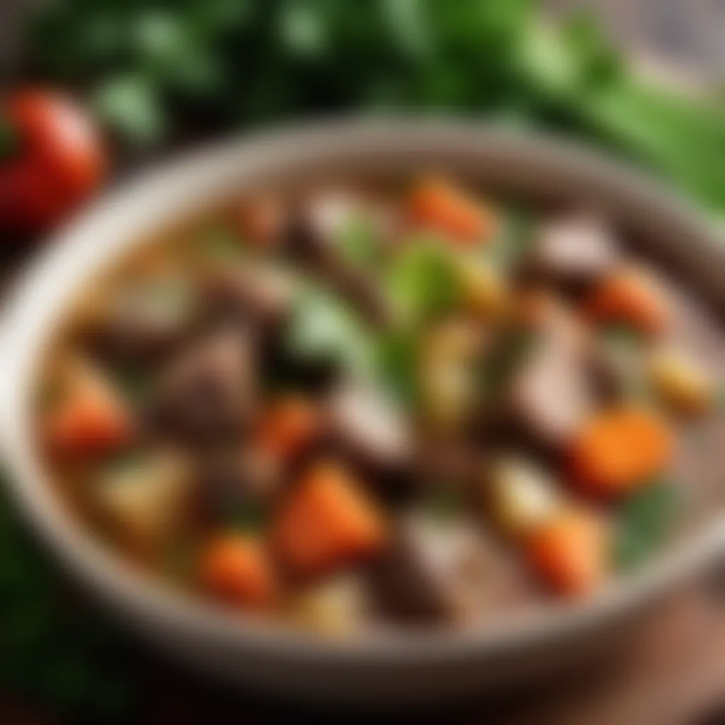 Delicious Irish stew garnished with fresh parsley Irish stew garnished with parsley