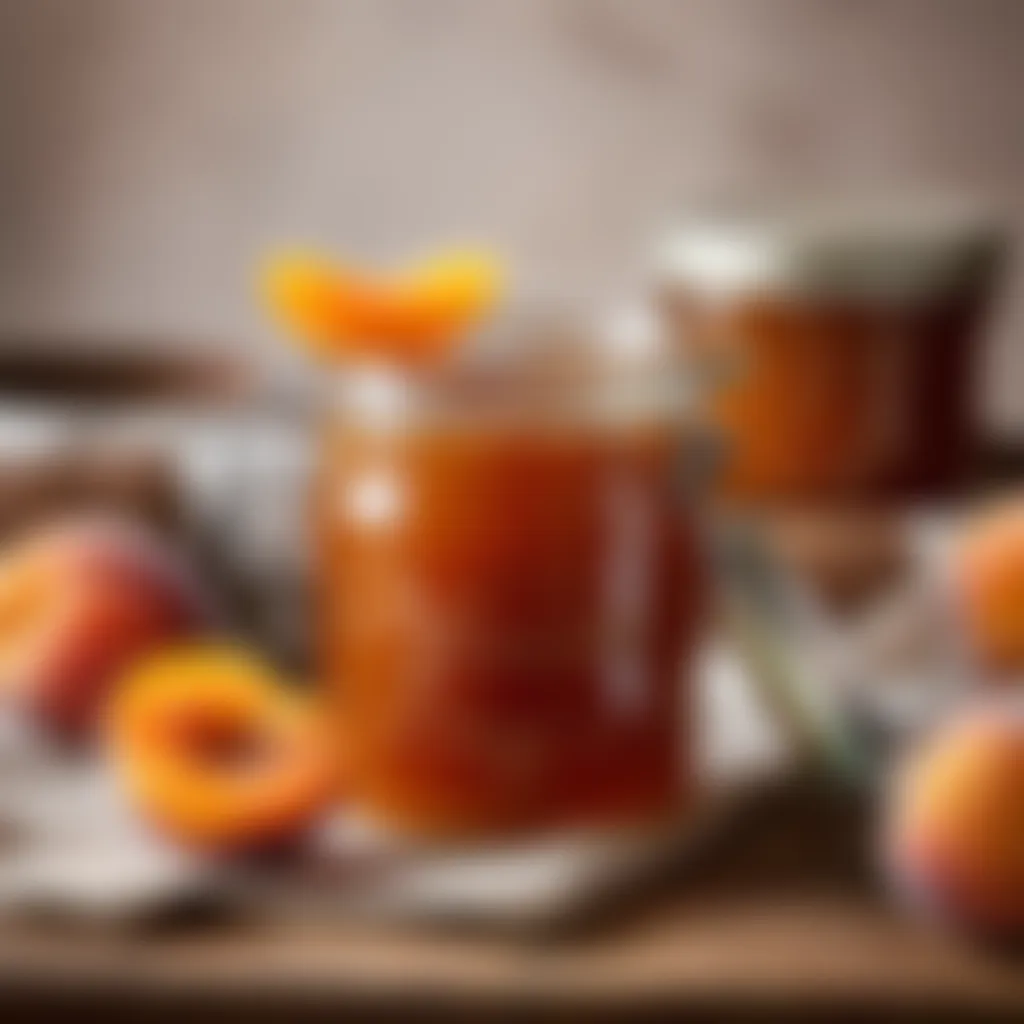 Jar of homemade apricot jam