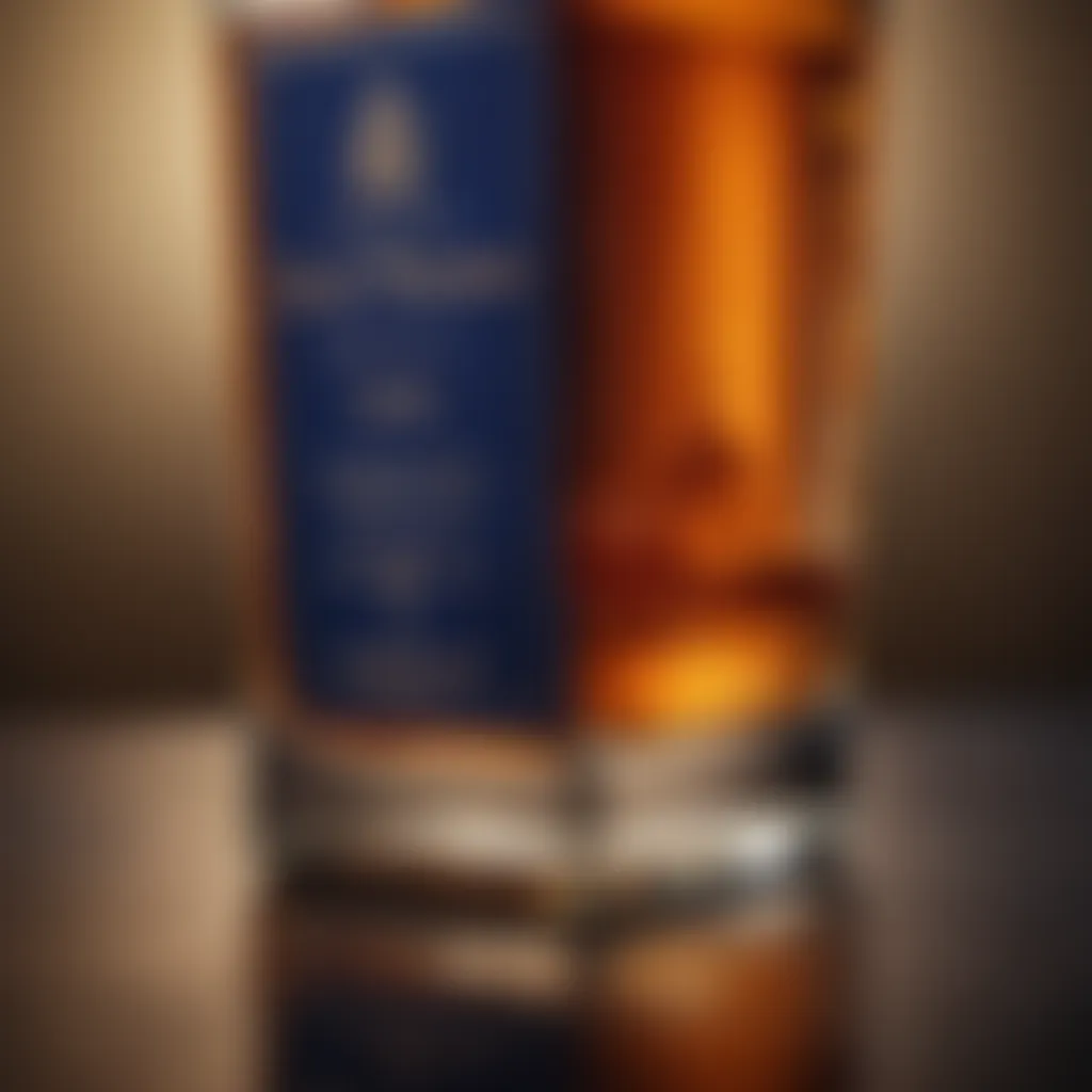 Elegant glass of Johnnie Walker Blue Label with a rich whiskey color