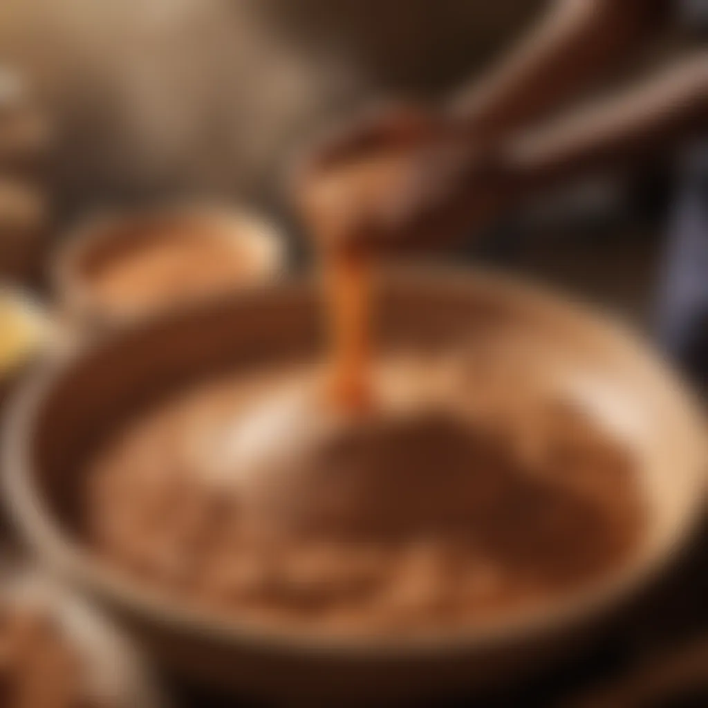 Kenyan injera batter fermenting in a clay pot