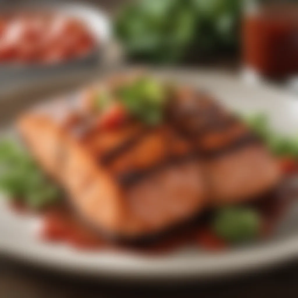 Ketchup Glazed Grilled Salmon