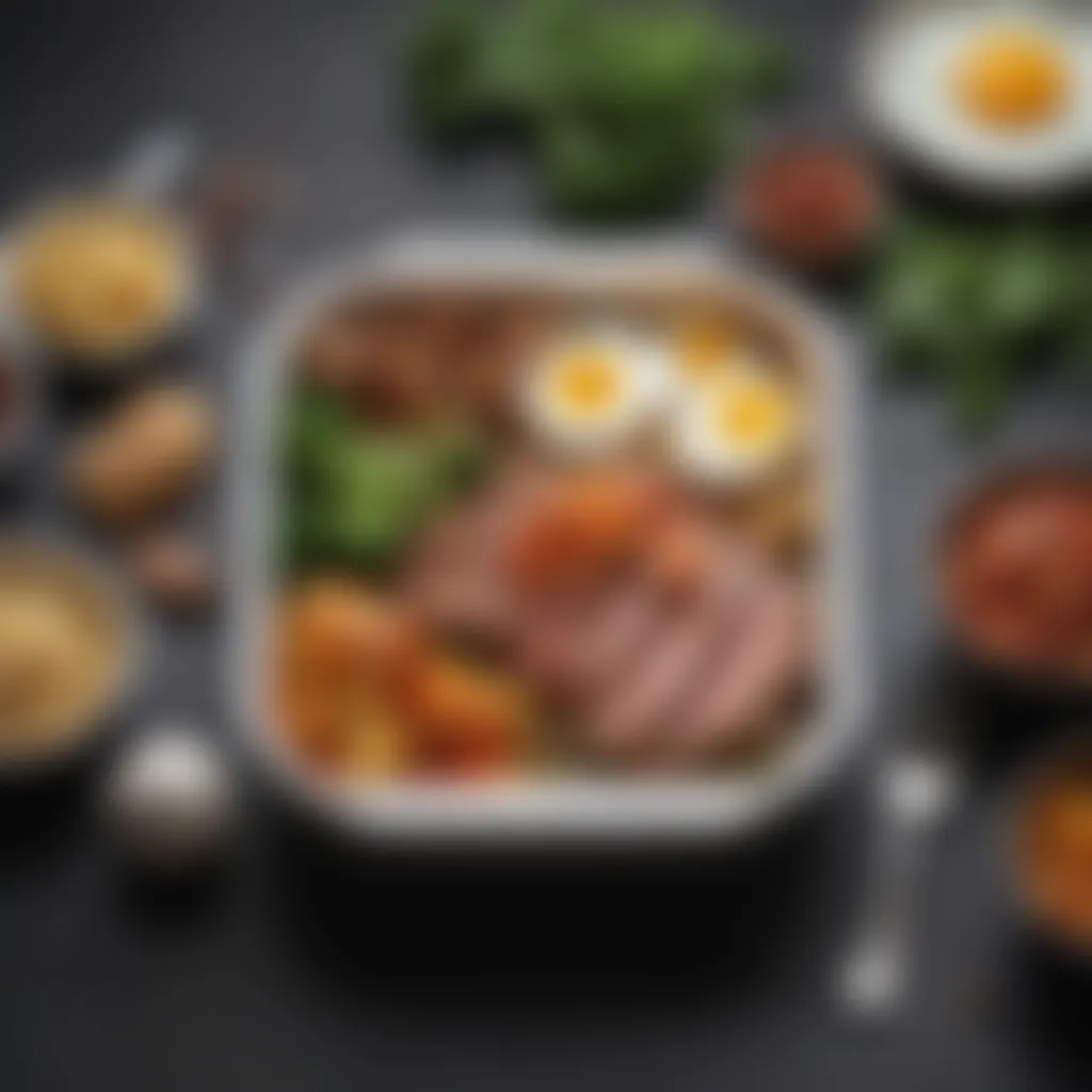 Nutritional Insights into Keto Meals Nutritional information breakdown on a sleek meal box