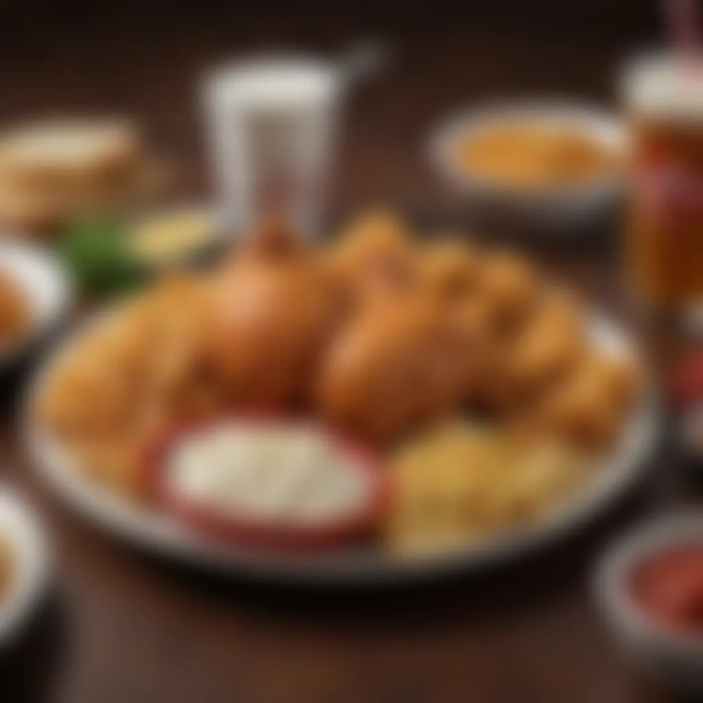 A beautifully arranged plate featuring KFC's popular chicken meal with sides